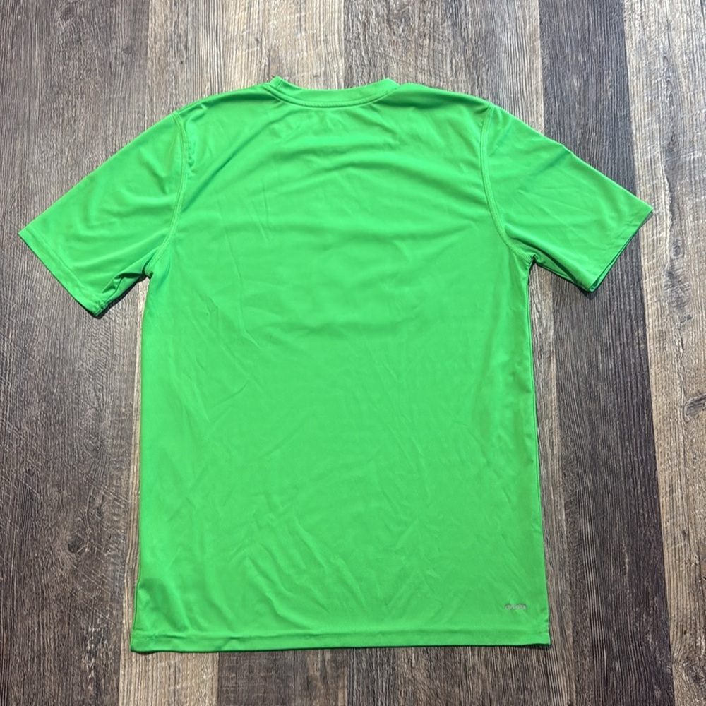 ADIDAS Climalite Youth XL Neon Green Boys Shirt Performance Quick Dry Athletic - Picture 9 of 9